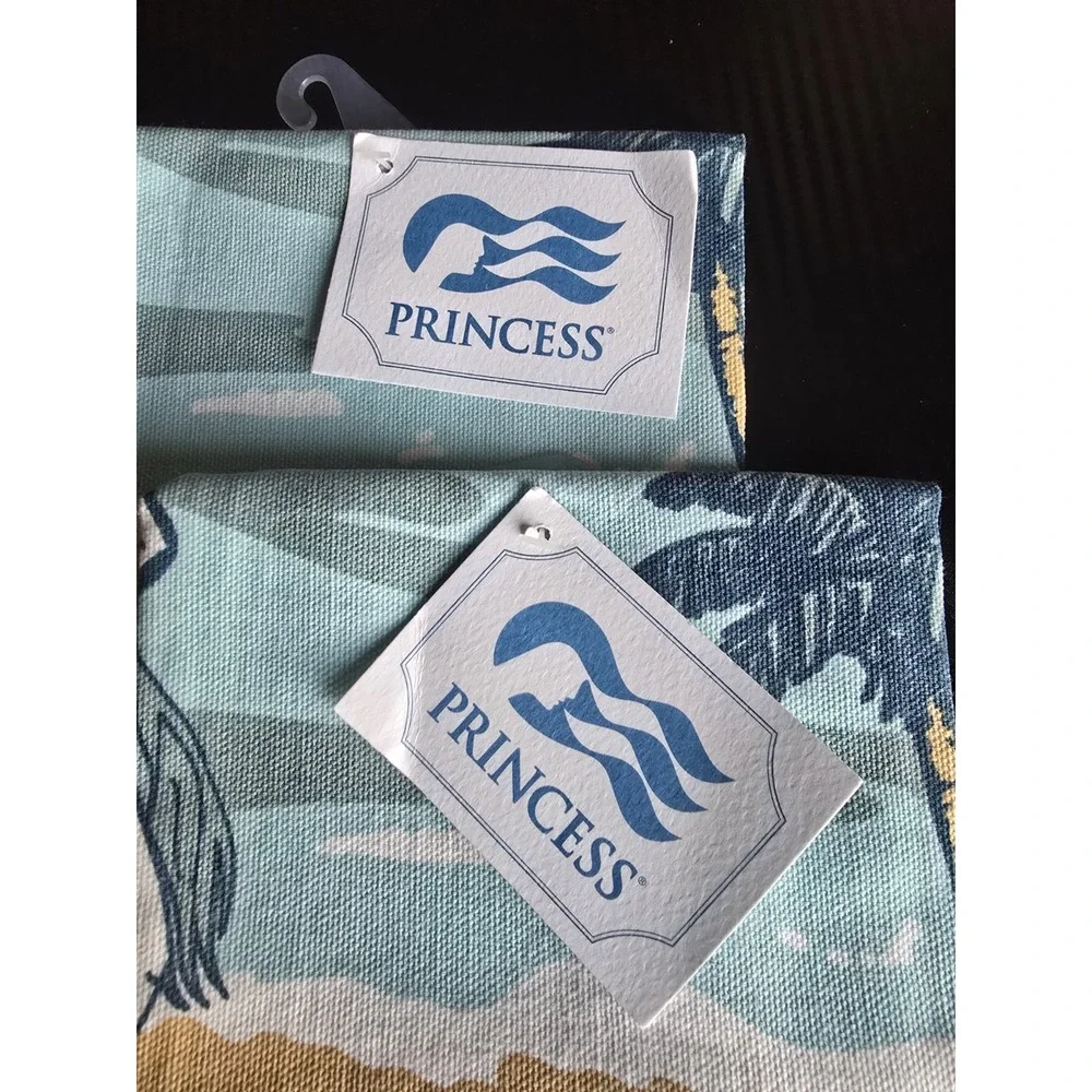 Princess Cruise Lines Hawaii Souvenir Tea Towels Set of 2 NWT Tropical Kitchen